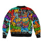 Hip Hop Graffiti African Bomber Jacket Black Melanin Text and Urban Street Art - African Pride