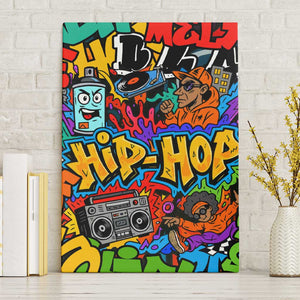 Hip Hop Graffiti African Canvas Wall Art Black Melanin Text and Urban Street Art - African Pride
