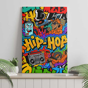 Hip Hop Graffiti African Canvas Wall Art Black Melanin Text and Urban Street Art - African Pride