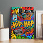 Hip Hop Graffiti African Canvas Wall Art Black Melanin Text and Urban Street Art - African Pride