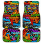 Hip Hop Graffiti African Car Mats Black Melanin Text and Urban Street Art - African Pride