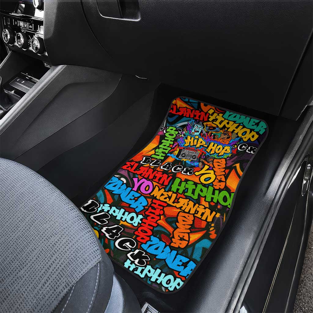 Hip Hop Graffiti African Car Mats Black Melanin Text and Urban Street Art - African Pride