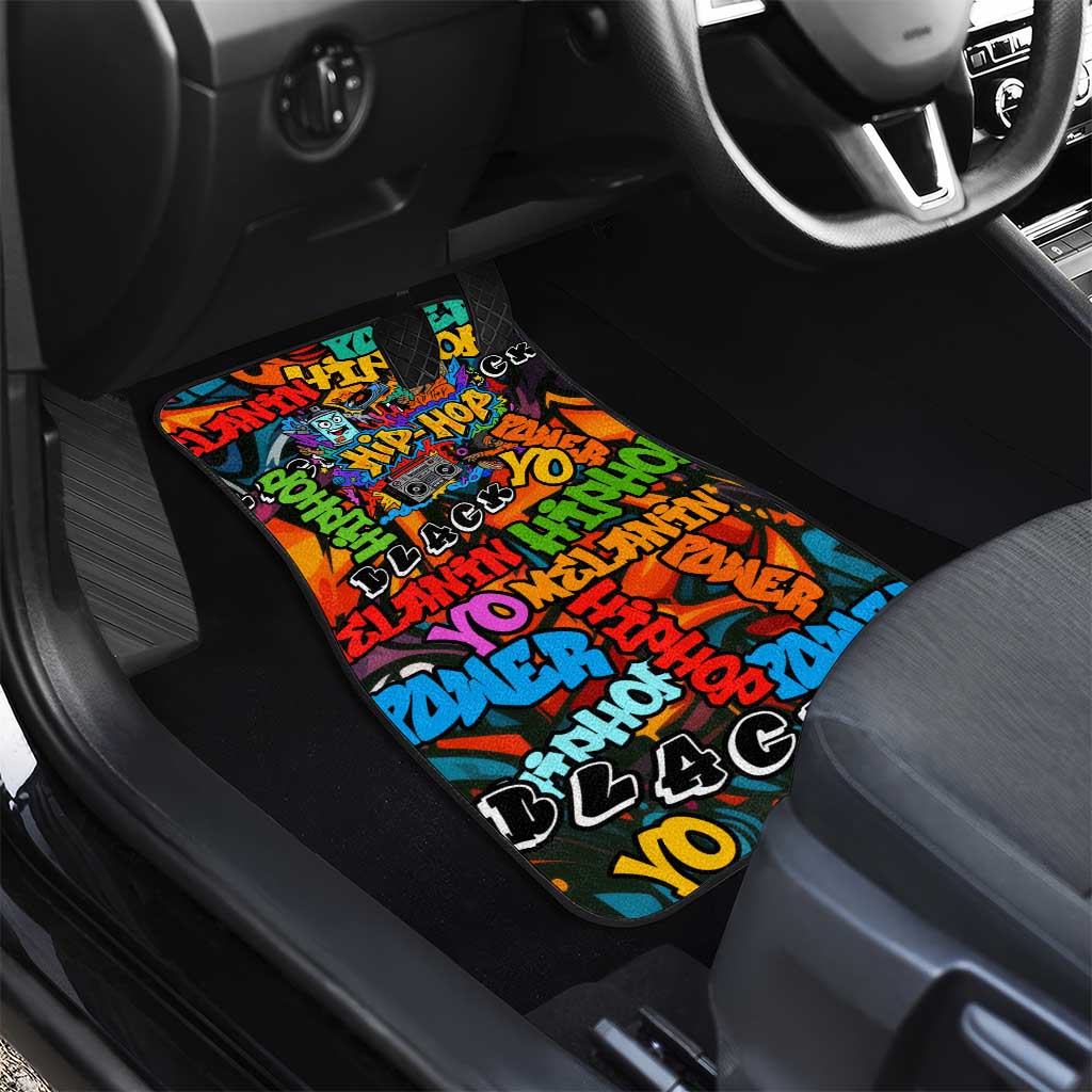 Hip Hop Graffiti African Car Mats Black Melanin Text and Urban Street Art - African Pride