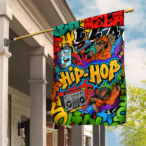 Hip Hop Graffiti African Garden Flag Black Melanin Text and Urban Street Art - African Pride