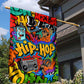 Hip Hop Graffiti African Garden Flag Black Melanin Text and Urban Street Art - African Pride