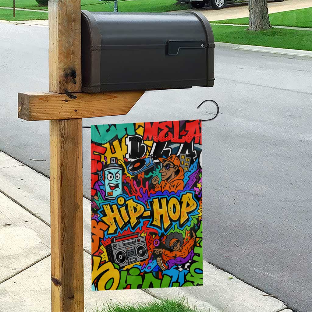 Hip Hop Graffiti African Garden Flag Black Melanin Text and Urban Street Art - African Pride
