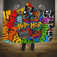 Hip Hop Graffiti African Hooded Blanket Black Melanin Text and Urban Street Art - African Pride
