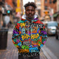 Hip Hop Graffiti African Hoodie Black Melanin Text and Urban Street Art - African Pride