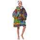 Hip Hop Graffiti African Kid Wearable Blanket Hoodie Black Melanin Text and Urban Street Art - African Pride
