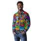 Hip Hop Graffiti African Long Sleeve Polo Shirt Black Melanin Text and Urban Street Art - African Pride