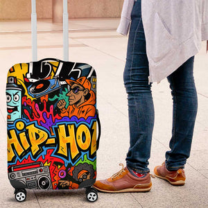 Hip Hop Graffiti African Luggage Cover Black Melanin Text and Urban Street Art - African Pride