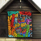 Hip Hop Graffiti African Quilt Black Melanin Text and Urban Street Art - African Pride