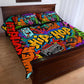 Hip Hop Graffiti African Quilt Bed Set Black Melanin Text and Urban Street Art - African Pride