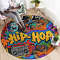 Hip Hop Graffiti African Round Carpet Black Melanin Text and Urban Street Art - African Pride