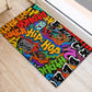 Hip Hop Graffiti African Rubber Doormat Black Melanin Text and Urban Street Art - African Pride