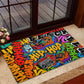 Hip Hop Graffiti African Rubber Doormat Black Melanin Text and Urban Street Art - African Pride