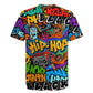 Hip Hop Graffiti African Rugby Jersey Black Melanin Text and Urban Street Art - African Pride