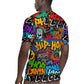 Hip Hop Graffiti African Rugby Jersey Black Melanin Text and Urban Street Art - African Pride