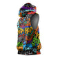 Hip Hop Graffiti African Sleeveless Hoodie Black Melanin Text and Urban Street Art - African Pride