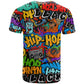 Hip Hop Graffiti African T shirt Black Melanin Text and Urban Street Art - African Pride