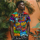 Hip Hop Graffiti African T shirt Black Melanin Text and Urban Street Art - African Pride