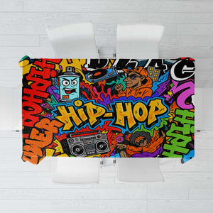 Hip Hop Graffiti African Tablecloth Black Melanin Text and Urban Street Art - African Pride