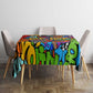 Hip Hop Graffiti African Tablecloth Black Melanin Text and Urban Street Art - African Pride