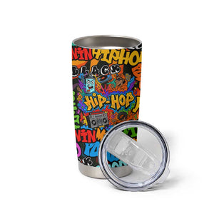 Hip Hop Graffiti African Tumbler Cup Black Melanin Text and Urban Street Art - African Pride