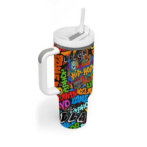 Hip Hop Graffiti African Tumbler With Handle Black Melanin Text and Urban Street Art - African Pride