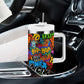 Hip Hop Graffiti African Tumbler With Handle Black Melanin Text and Urban Street Art - African Pride