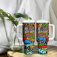 Hip Hop Graffiti African Tumbler With Handle Black Melanin Text and Urban Street Art - African Pride
