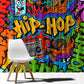 Hip Hop Graffiti African Window Curtain Black Melanin Text and Urban Street Art - African Pride