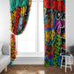 Hip Hop Graffiti African Window Curtain Black Melanin Text and Urban Street Art - African Pride