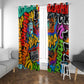 Hip Hop Graffiti African Window Curtain Black Melanin Text and Urban Street Art - African Pride