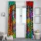 Hip Hop Graffiti African Window Curtain Black Melanin Text and Urban Street Art - African Pride