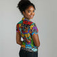 Hip Hop Graffiti African Women Polo Shirt Black Melanin Text and Urban Street Art - African Pride