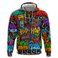 Hip Hop Graffiti African Zip Hoodie Black Melanin Text and Urban Street Art - African Pride