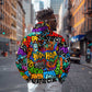 Hip Hop Graffiti African Zip Hoodie Black Melanin Text and Urban Street Art - African Pride