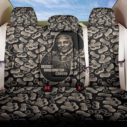 George Washington Carver Back Car Seat Cover Peanut From Soil Comes Knowledge Quote and Agricultural Roots - African Pride