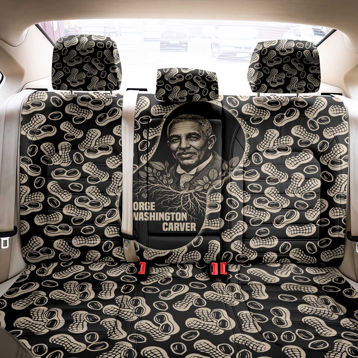 George Washington Carver Back Car Seat Cover Peanut From Soil Comes Knowledge Quote and Agricultural Roots - African Pride
