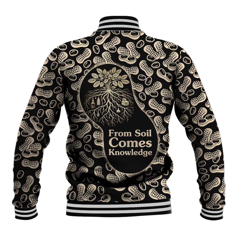 George Washington Carver Baseball Jacket Peanut From Soil Comes Knowledge Quote and Agricultural Roots - African Pride