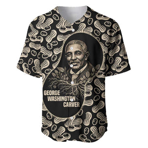 George Washington Carver Baseball Jersey Peanut From Soil Comes Knowledge Quote and Agricultural Roots - African Pride