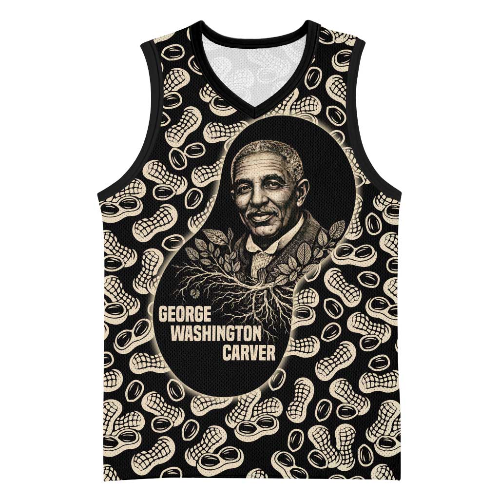 George Washington Carver Basketball Jersey Peanut From Soil Comes Knowledge Quote and Agricultural Roots - African Pride