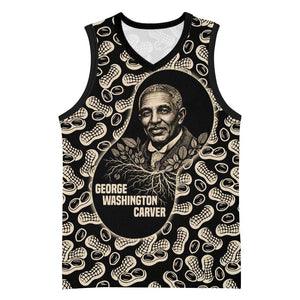 George Washington Carver Basketball Jersey Peanut From Soil Comes Knowledge Quote and Agricultural Roots - African Pride