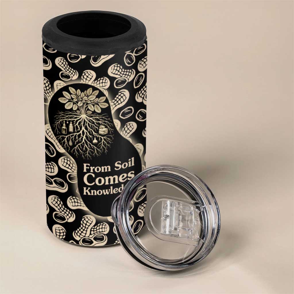 George Washington Carver 4 in 1 Can Cooler Tumbler Peanut From Soil Comes Knowledge Quote and Agricultural Roots - African Pride