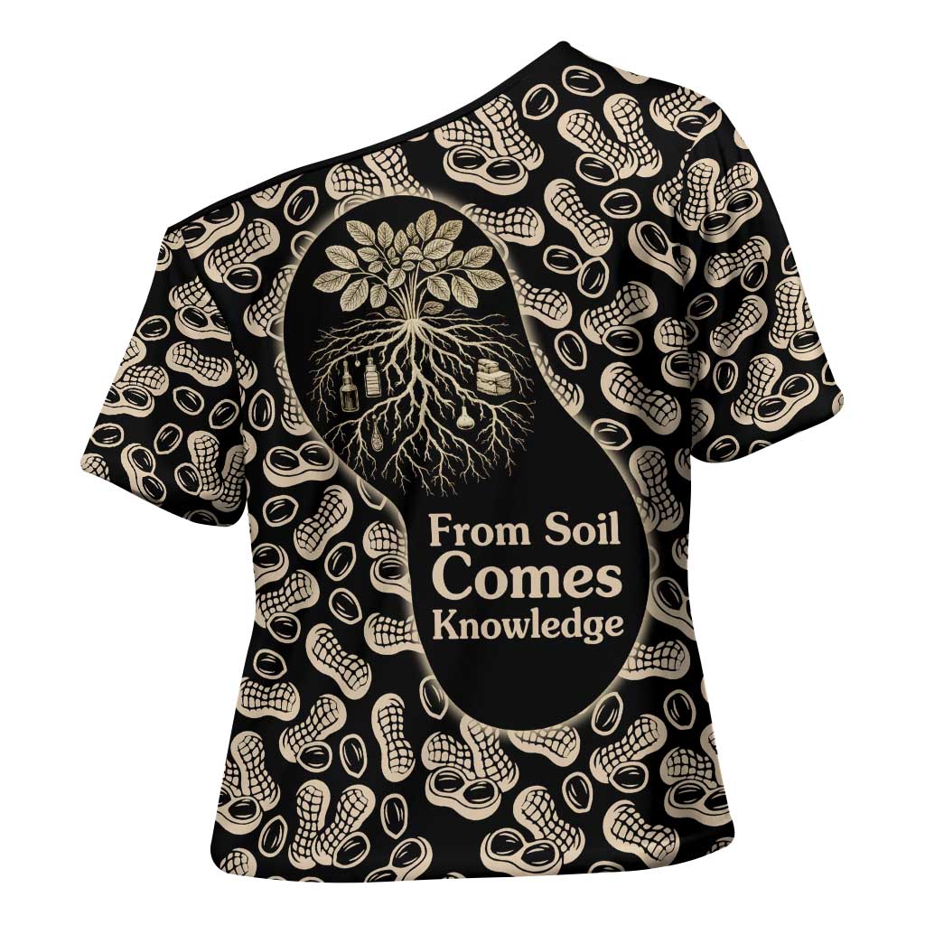George Washington Carver Cross Shoulder Shirt Peanut From Soil Comes Knowledge Quote and Agricultural Roots - African Pride