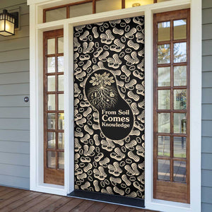 George Washington Carver Door Cover Peanut From Soil Comes Knowledge Quote and Agricultural Roots - African Pride