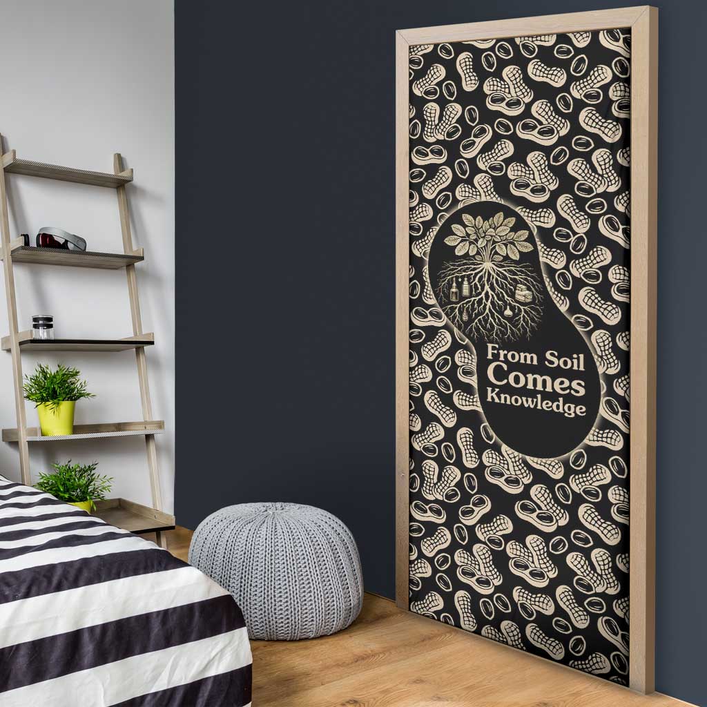 George Washington Carver Door Cover Peanut From Soil Comes Knowledge Quote and Agricultural Roots - African Pride