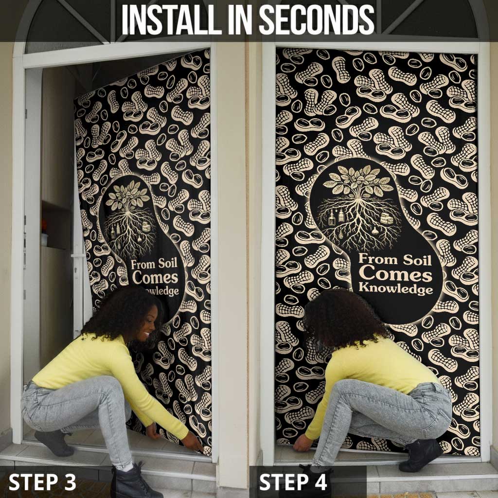 George Washington Carver Door Cover Peanut From Soil Comes Knowledge Quote and Agricultural Roots - African Pride