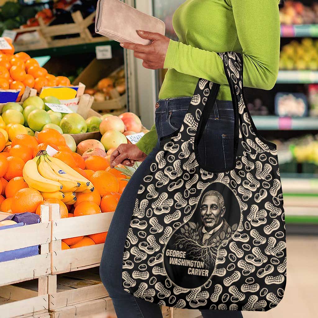 George Washington Carver Grocery Bag Peanut From Soil Comes Knowledge Quote and Agricultural Roots - African Pride